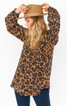 Denim Animal Cheetah Print Flowy Tunic