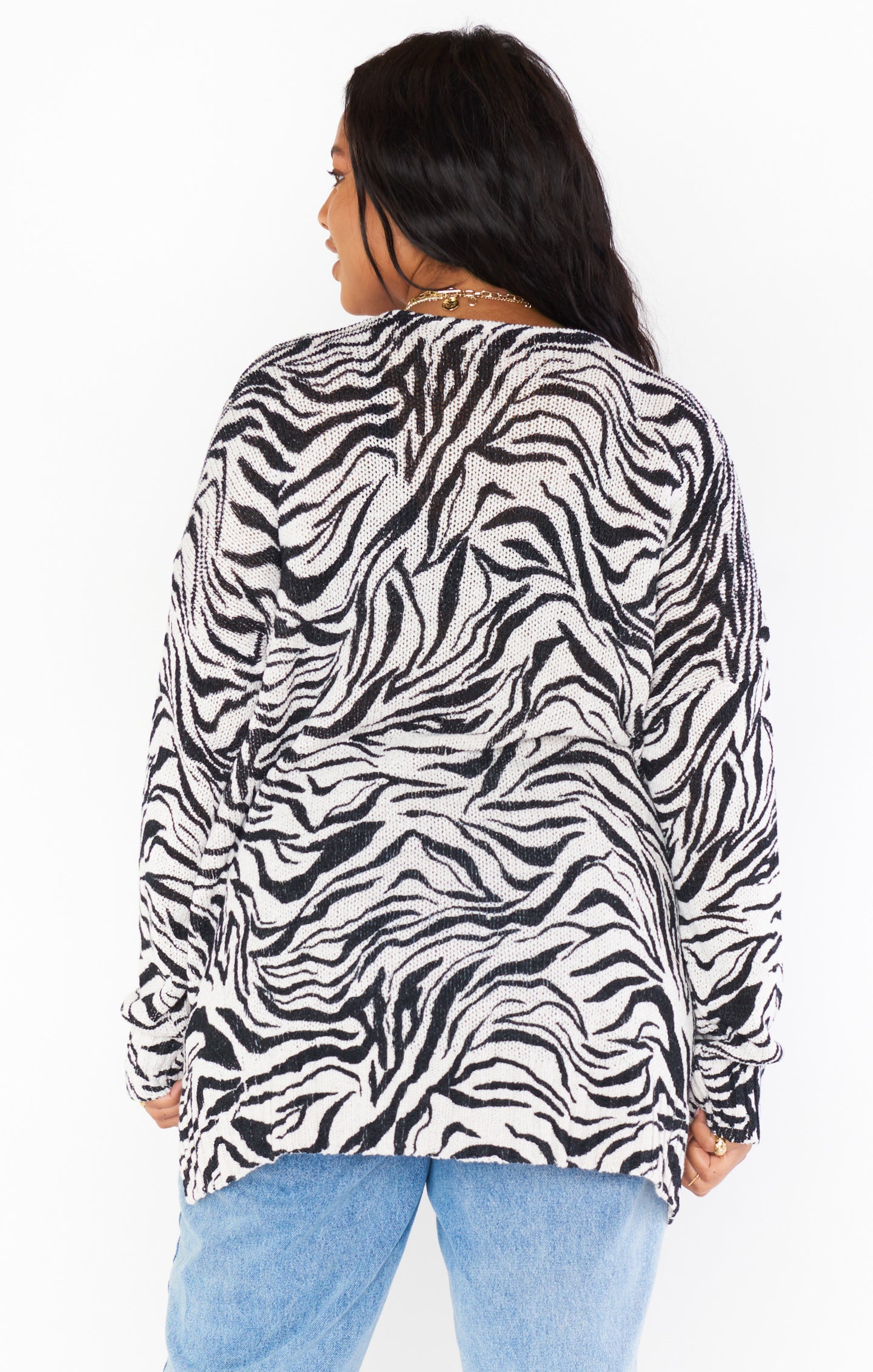 Hug Me Sweater ~ Coconut Zebra Knit