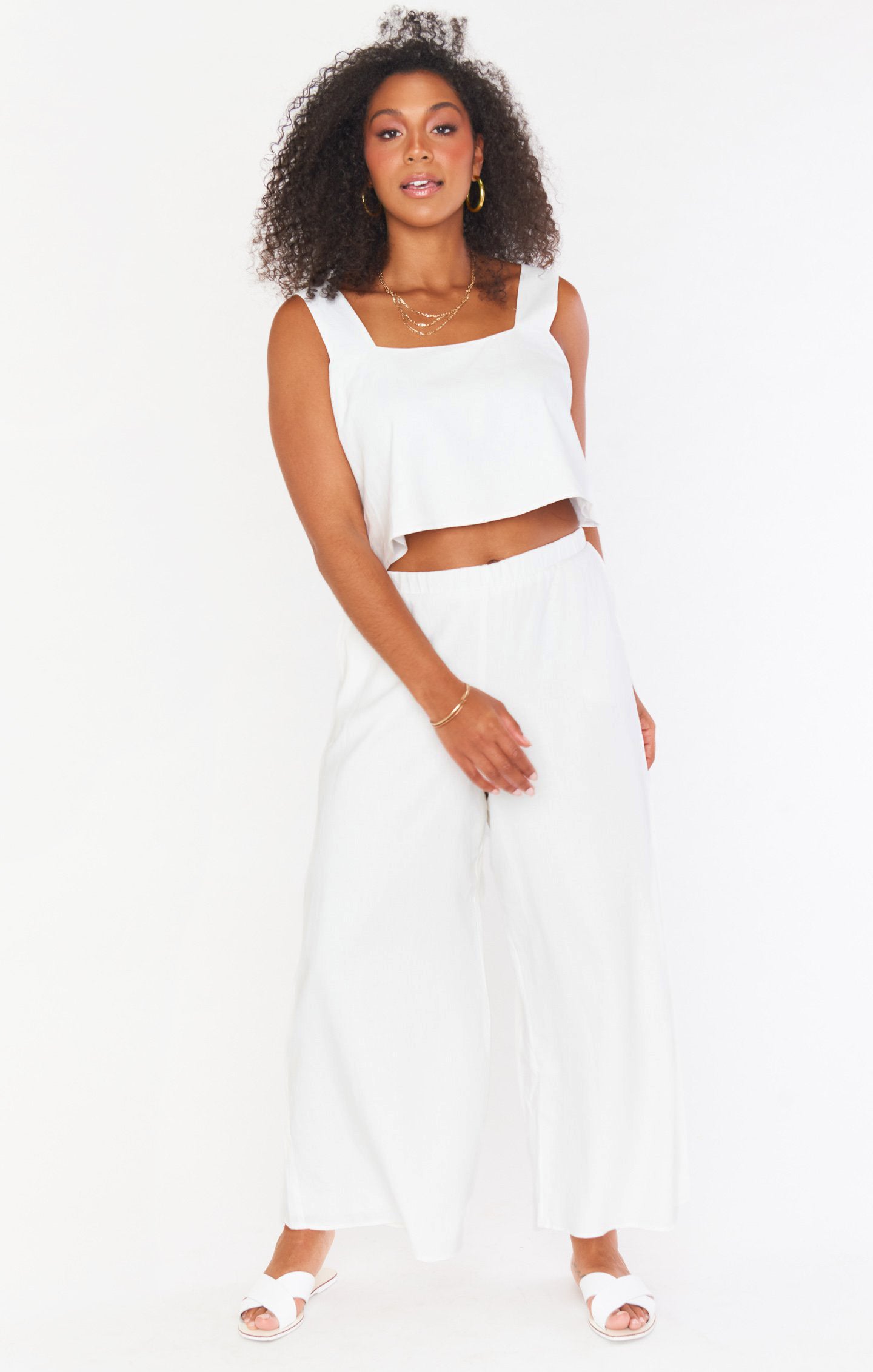 Kick Back Pants ~ White Linen