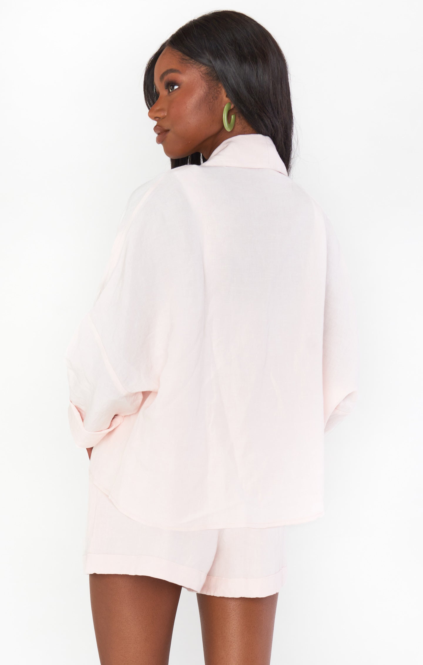 Jessicas Button Down ~ Shell Pink Linen