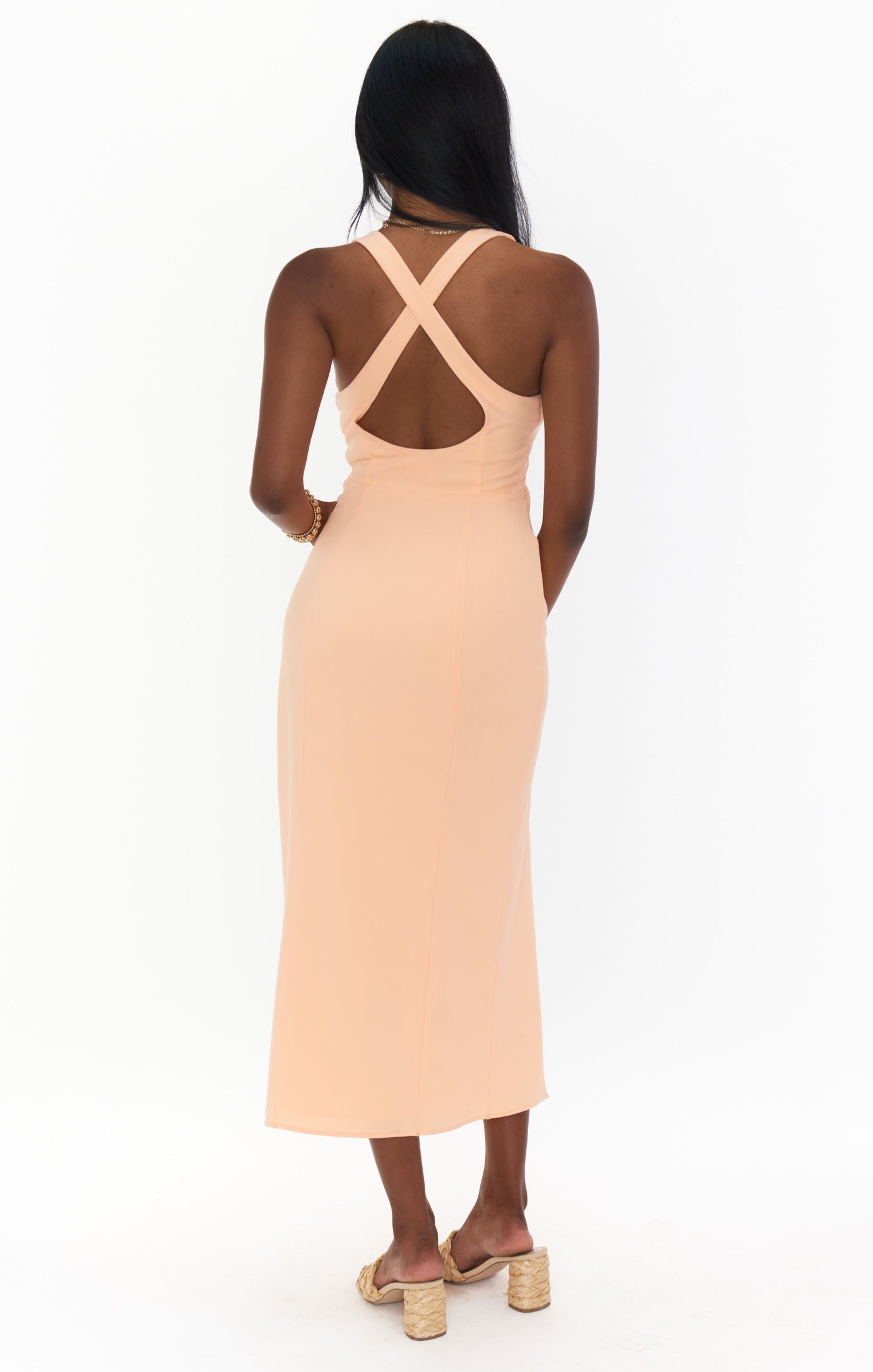 Luca Midi Dress ~ Cantaloupe Stretch