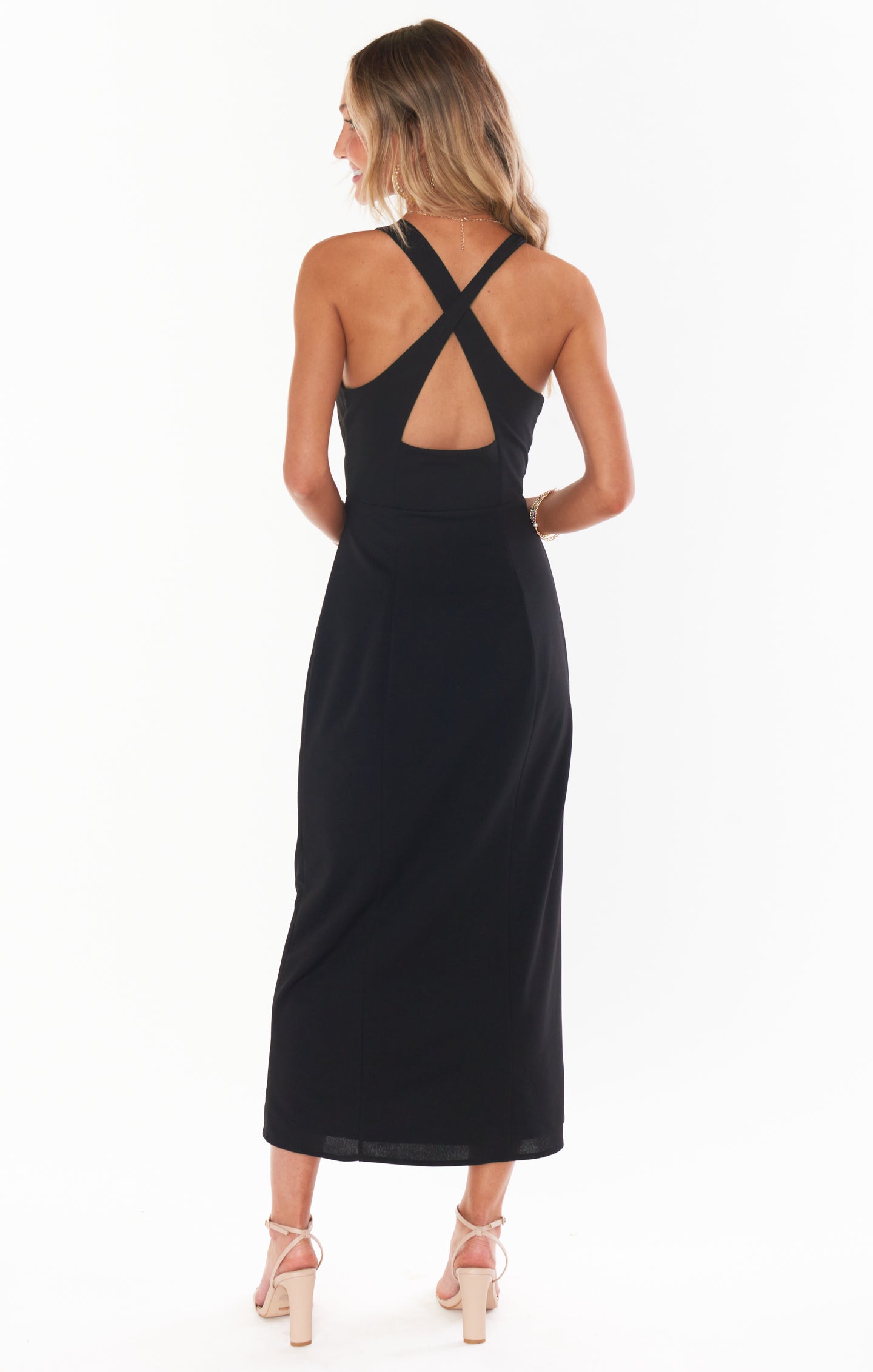 Luca Midi Dress ~ Black Stretch