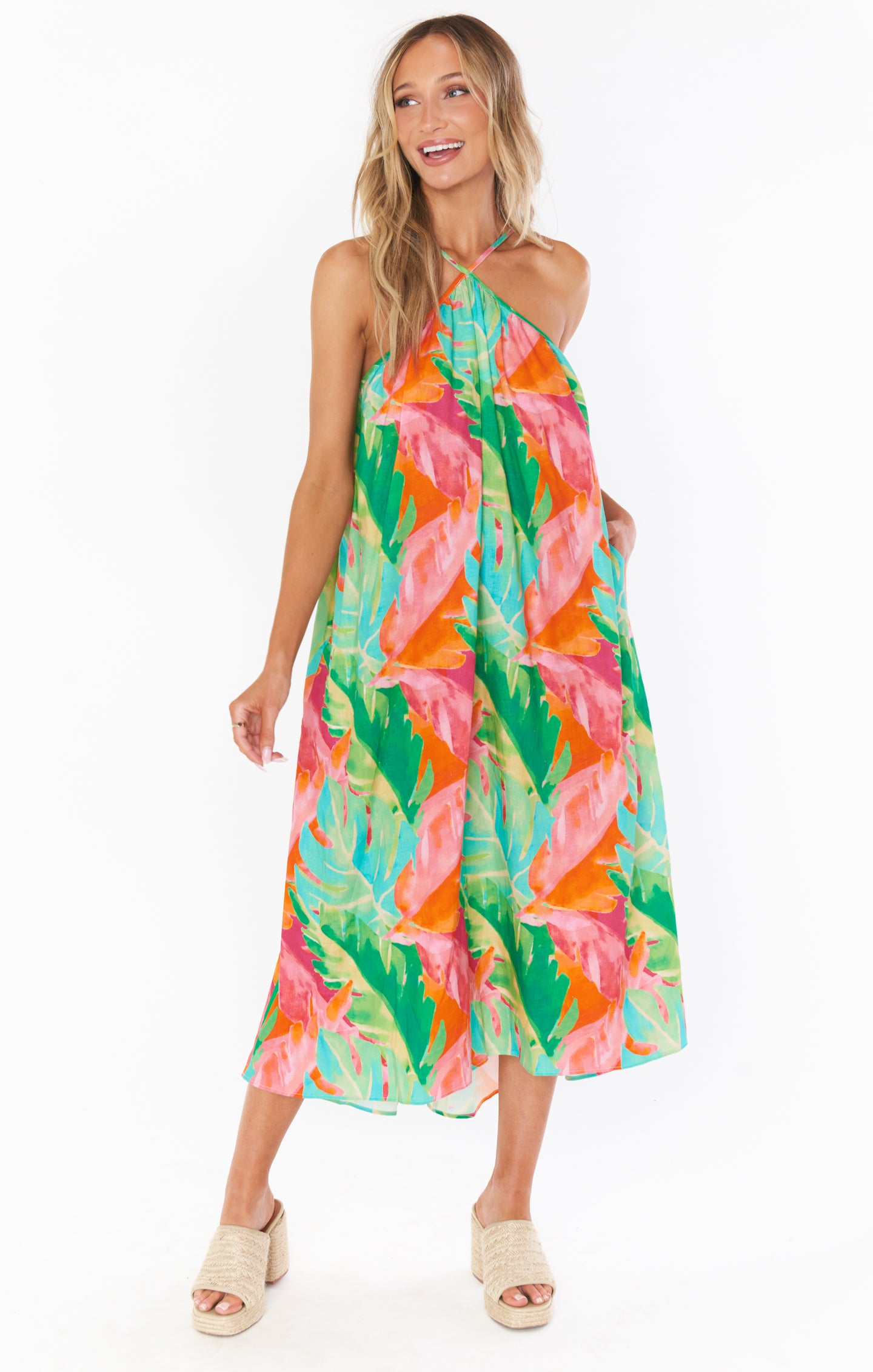 Lexington Midi Dress ~ Tropics Palm