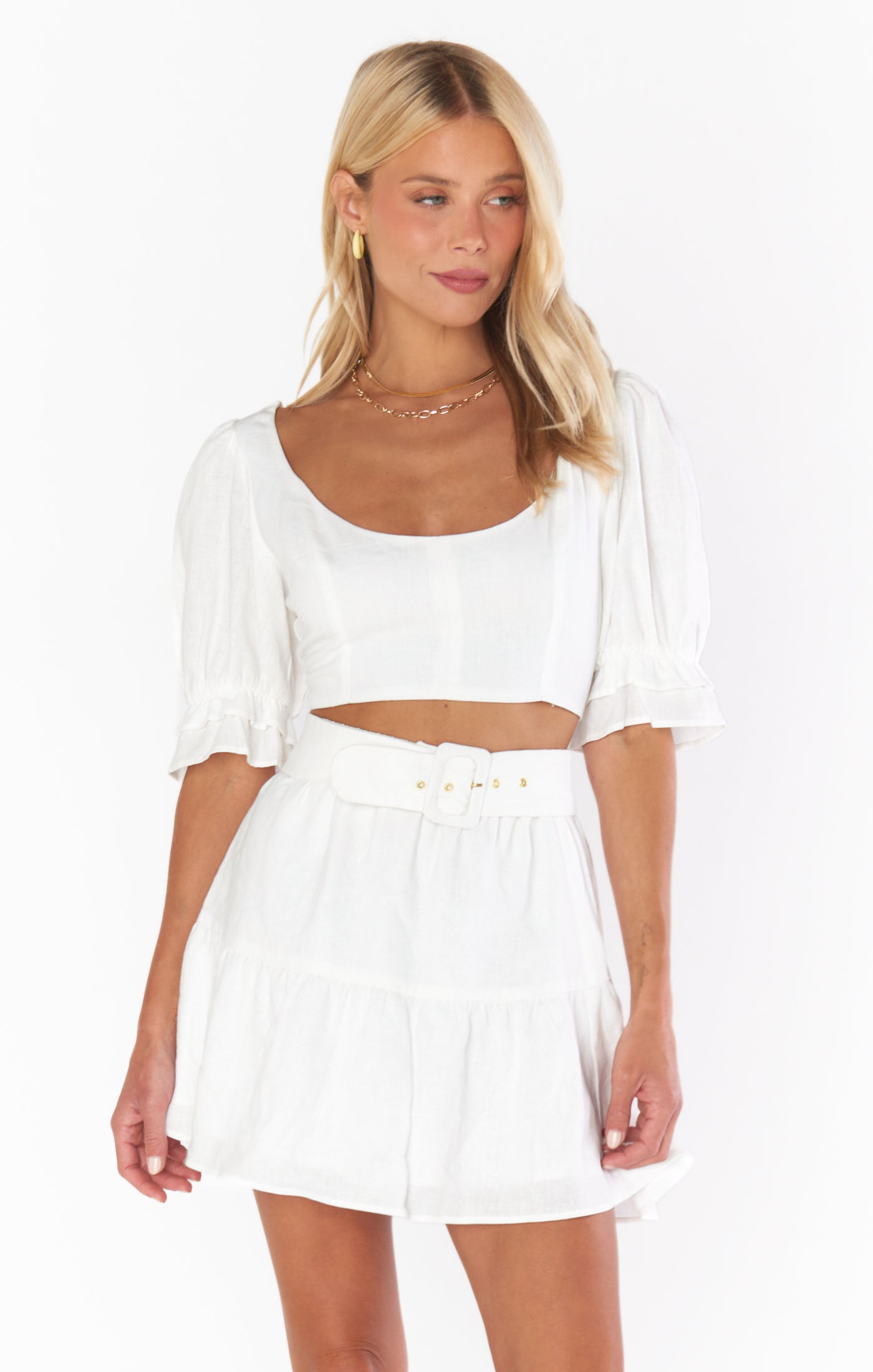 Fiona Top ~ White Linen