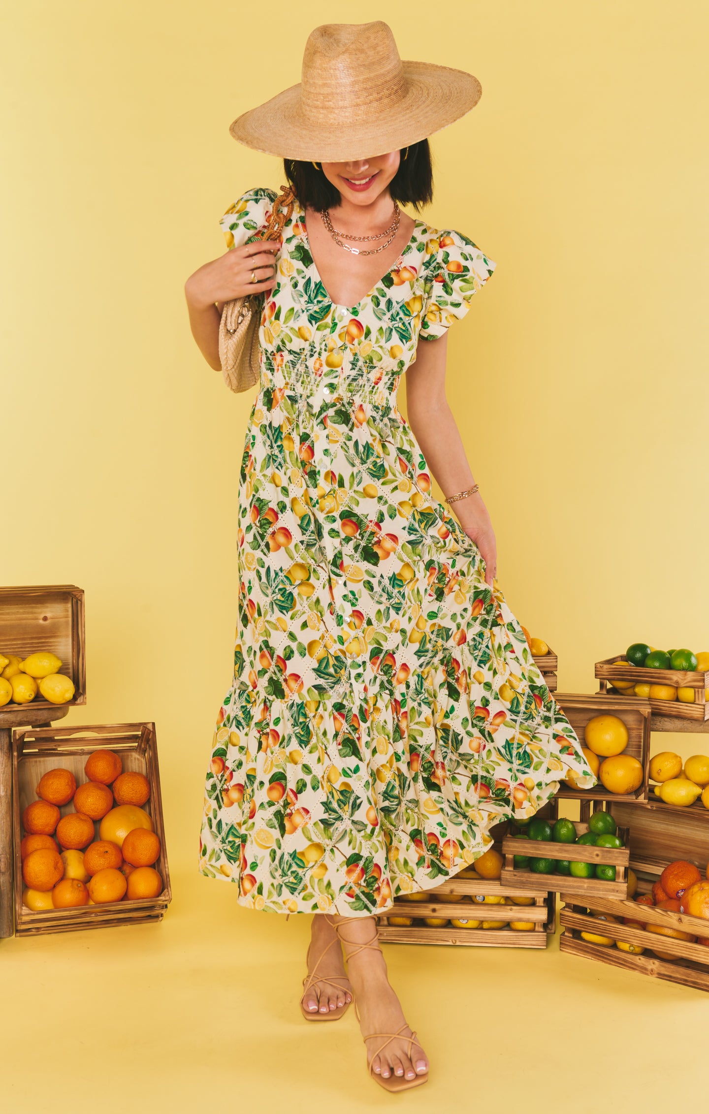 Lunch Date Midi Dress ~ Citrus in Georgia