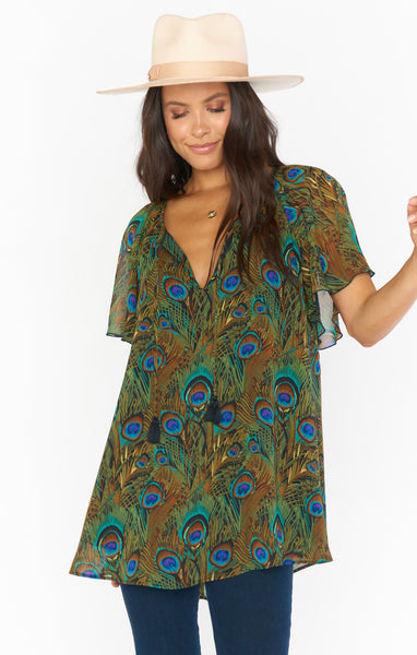 General Print Flutter Sleeves Tunic