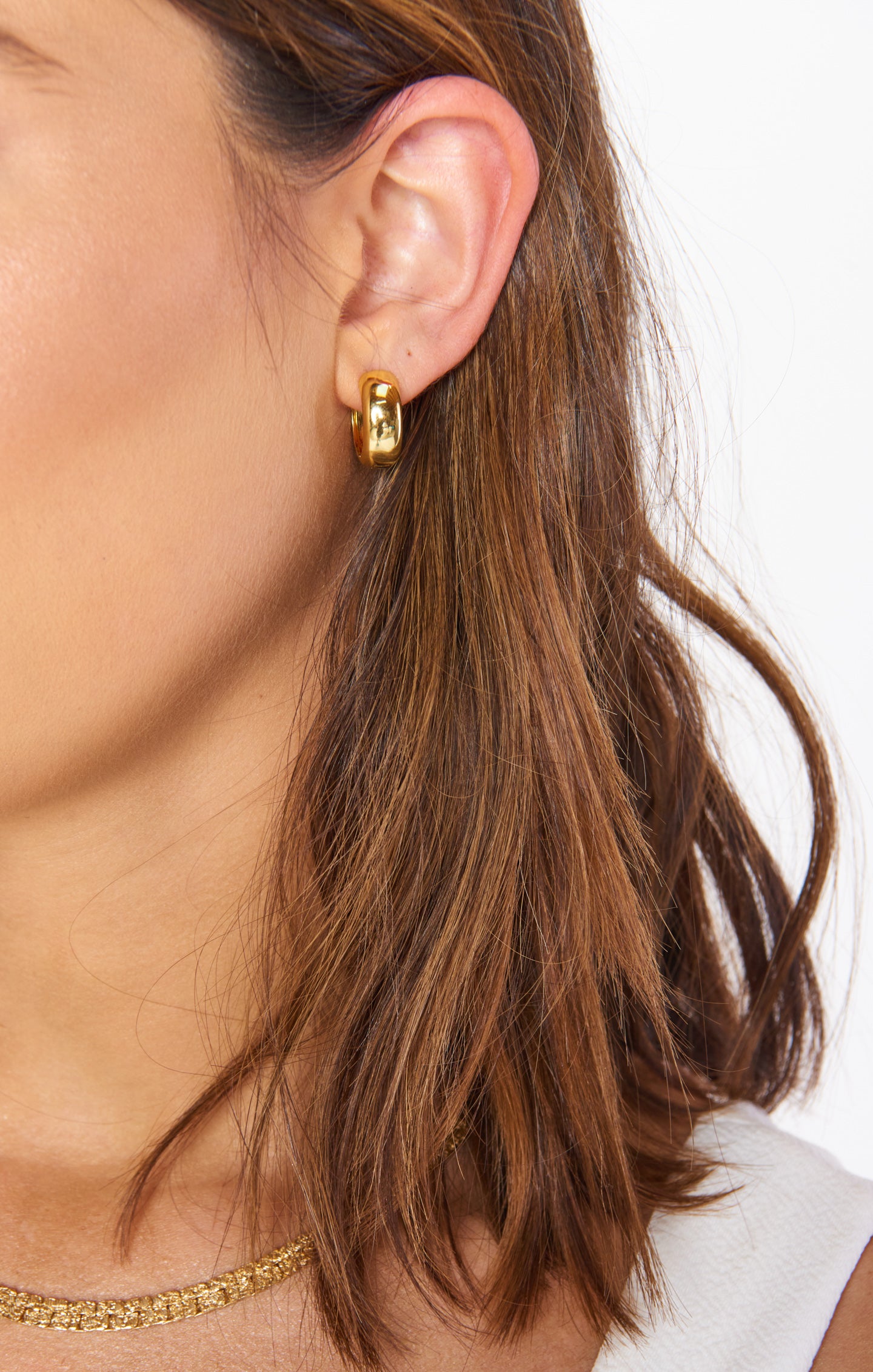 Luv AJ Monaco Huggie Earrings ~ Gold