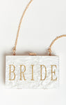 Bride Acrylic Clutch ~ White Marble