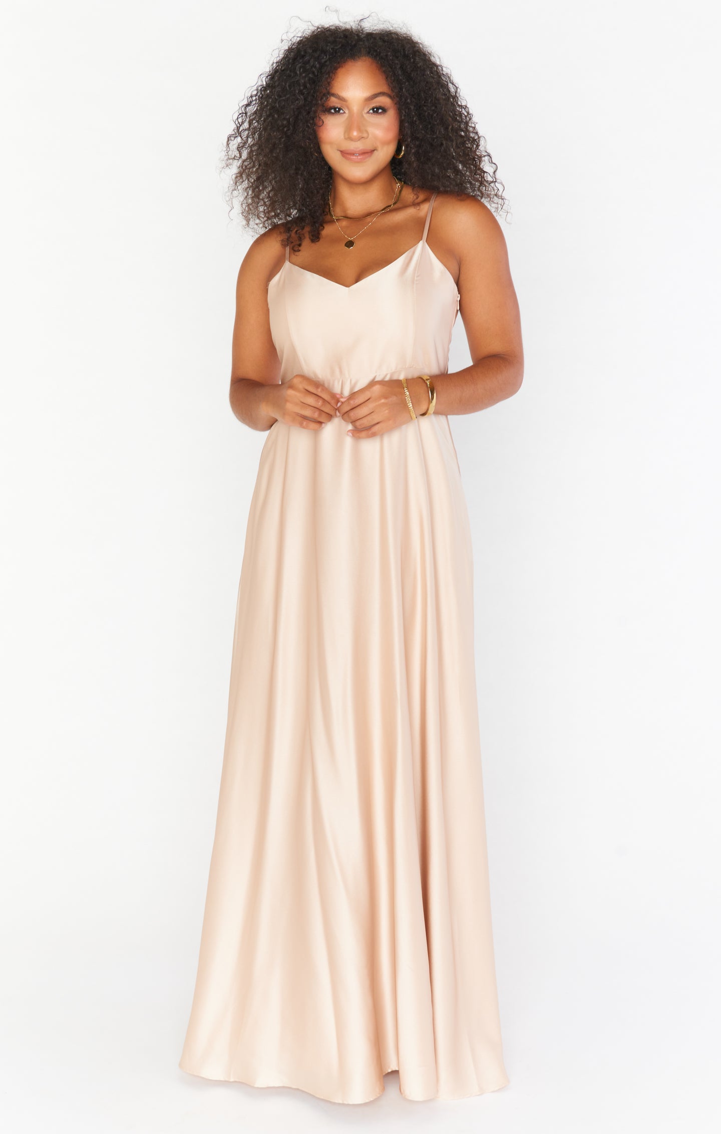 Faith Maxi Dress ~ Champagne Luxe Satin