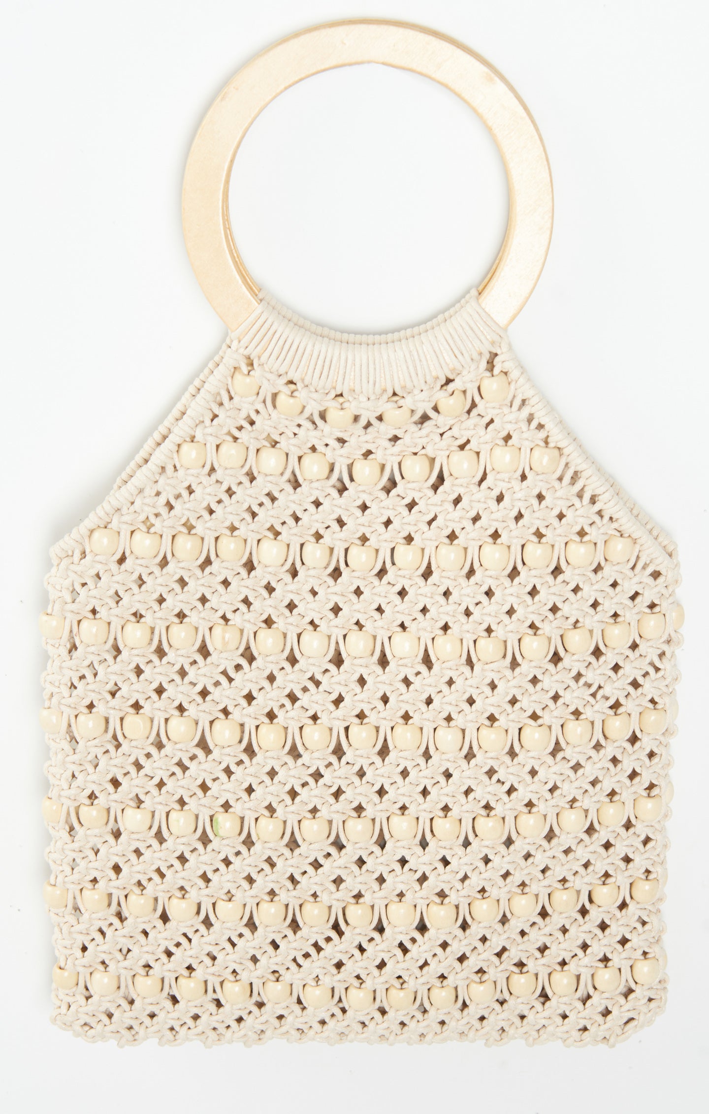 Jace Beaded Knit Bag ~ Ivory