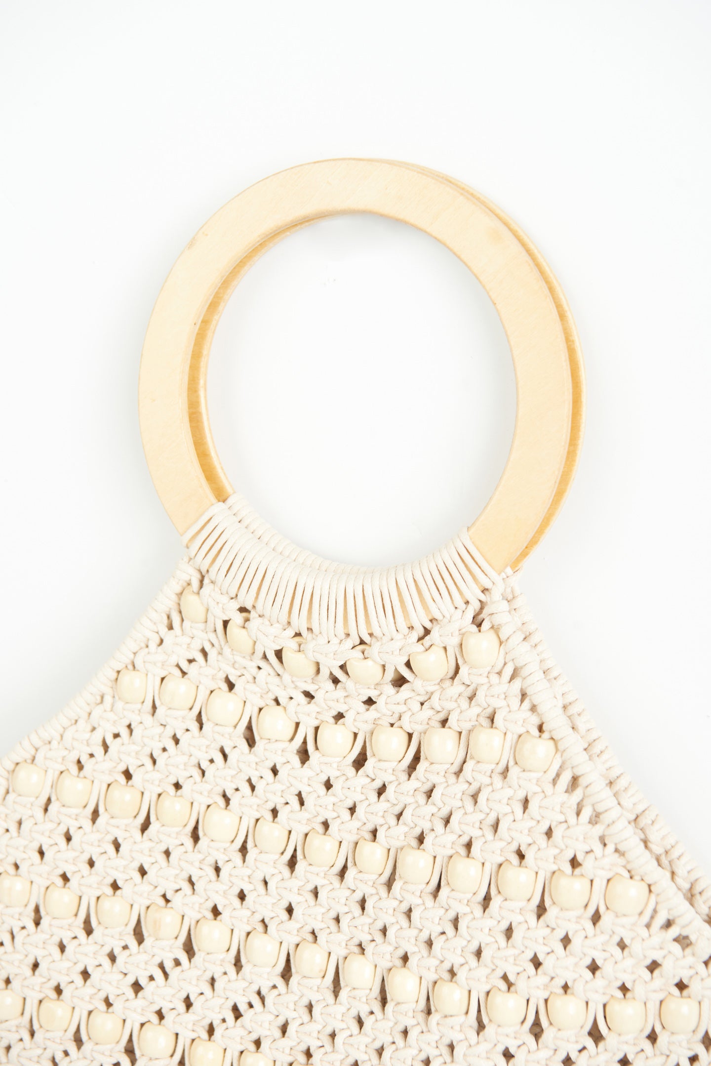 Jace Beaded Knit Bag ~ Ivory