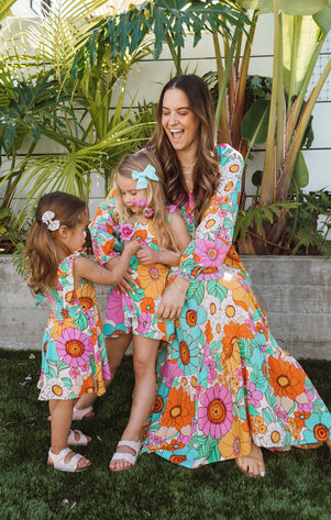 Summer Mother Daughter Dresses Button Closure Mom Baby Mommy And Me  Matching Clothes Family Mother Girl Dress Family Outfit | Fruugo QA