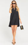 V-neck High-Low-Hem Linen Pocketed Slit Summer Tunic