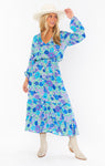 V-neck Draped Tiered General Print Dress With Ruffles by Show Me Your Mumu