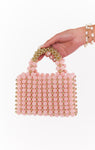 Bethany Beaded Bag ~ Light Pink/gold