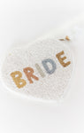 Bride Coin Purse ~ White & Multi Beaded