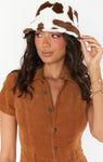 Cow Print Bucket Hat ~ Brown/white