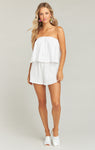 Thelma Romper ~ White Crinkle Gauze