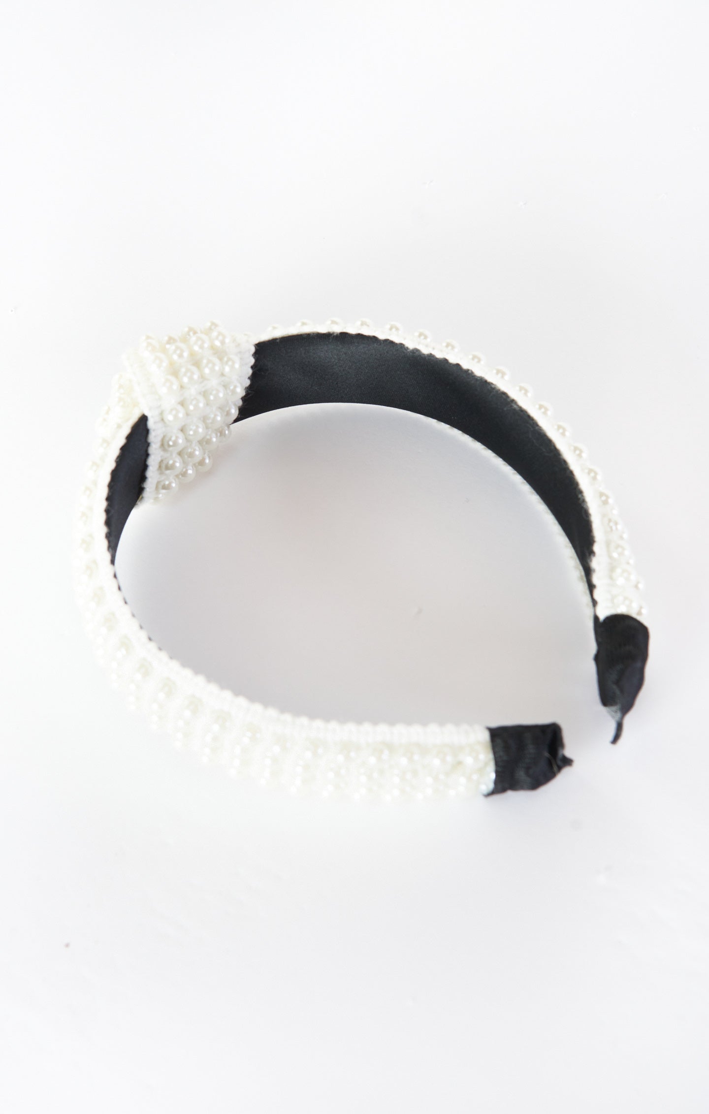 Milly Pearl Knotted Headband ~ White