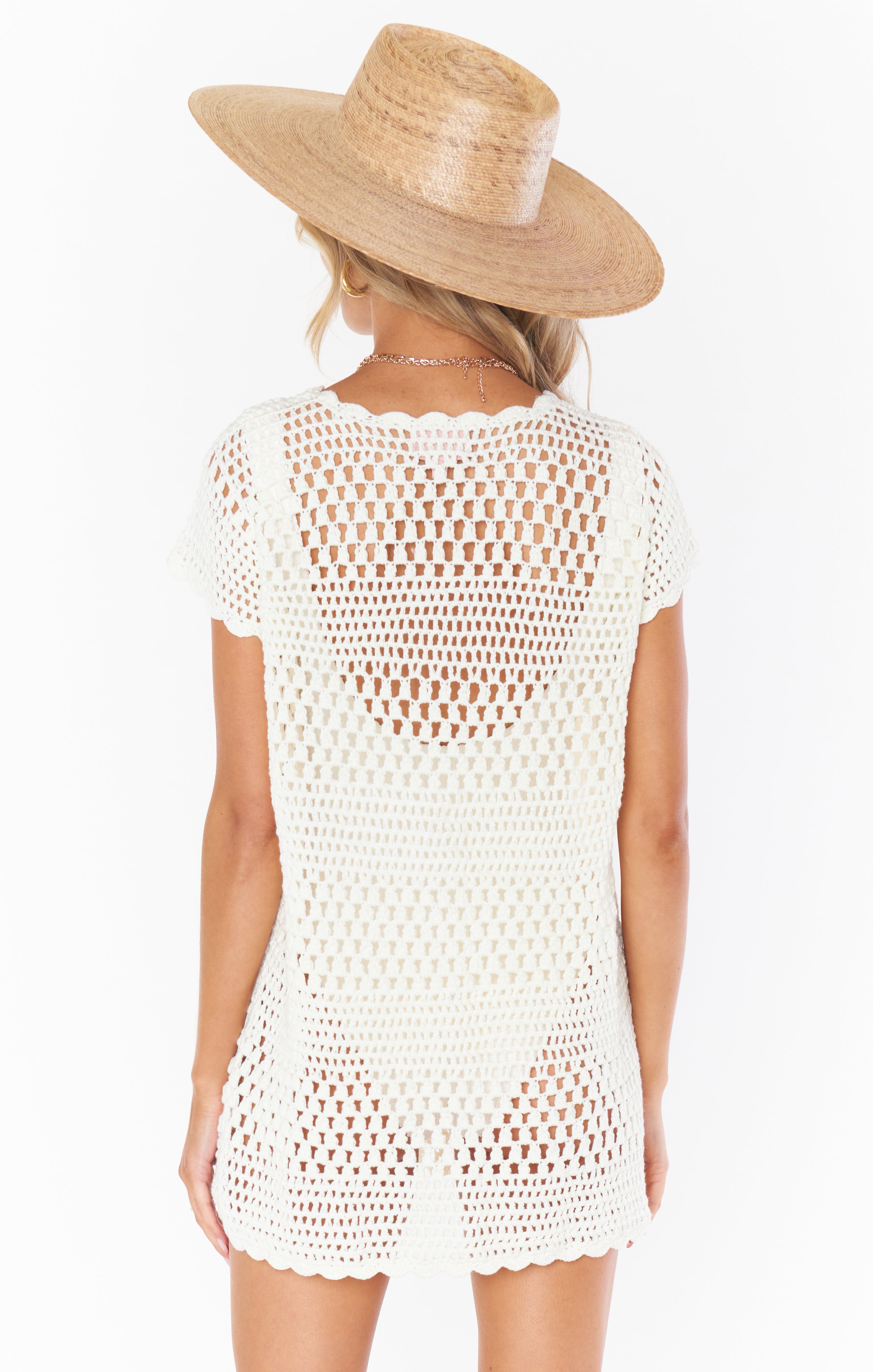 Cleo Coverup ~ White Crochet