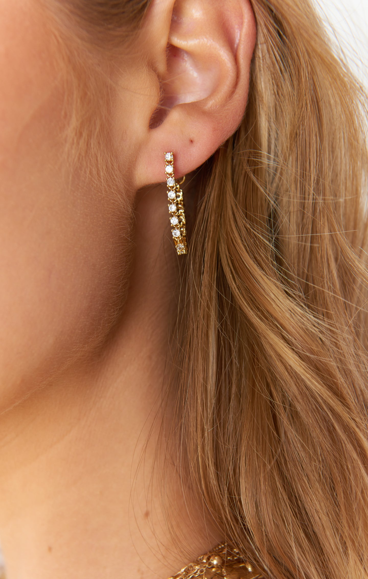 Luv AJ  Ballier Chain Stud Earrings ~ Gold