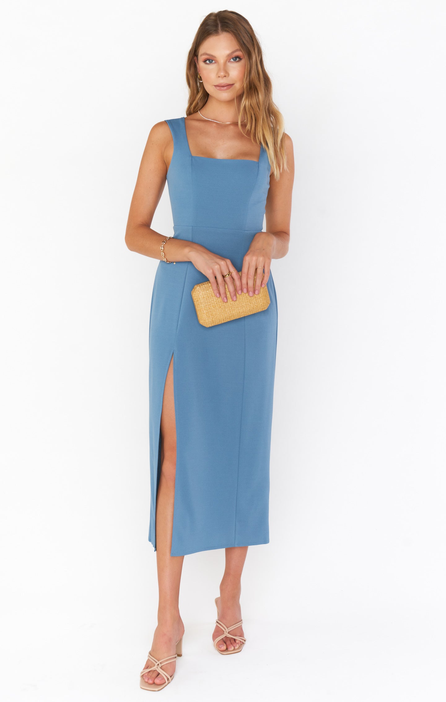 Eden Midi Dress ~ French Blue Stretch – Show Me Your Mumu