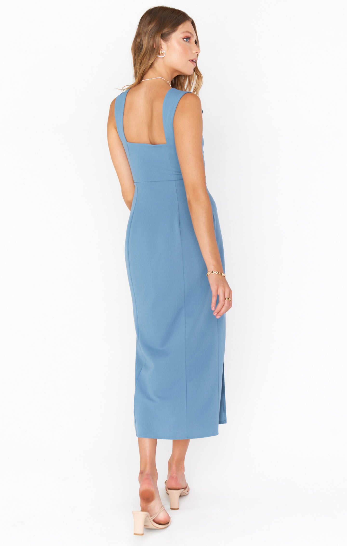 Eden Midi Dress ~ French Blue Stretch