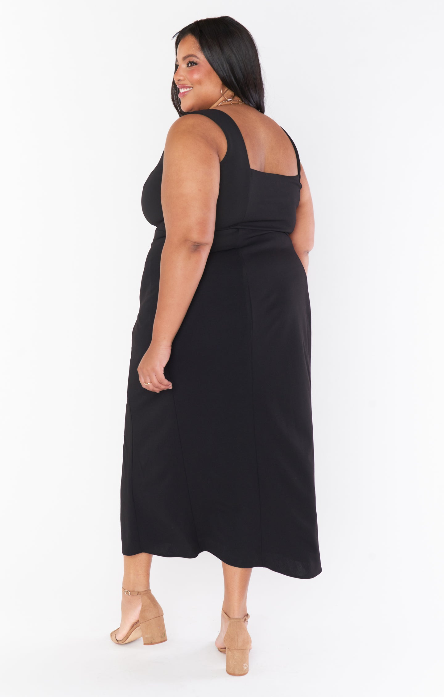 Eden Midi Dress ~ Black Stretch