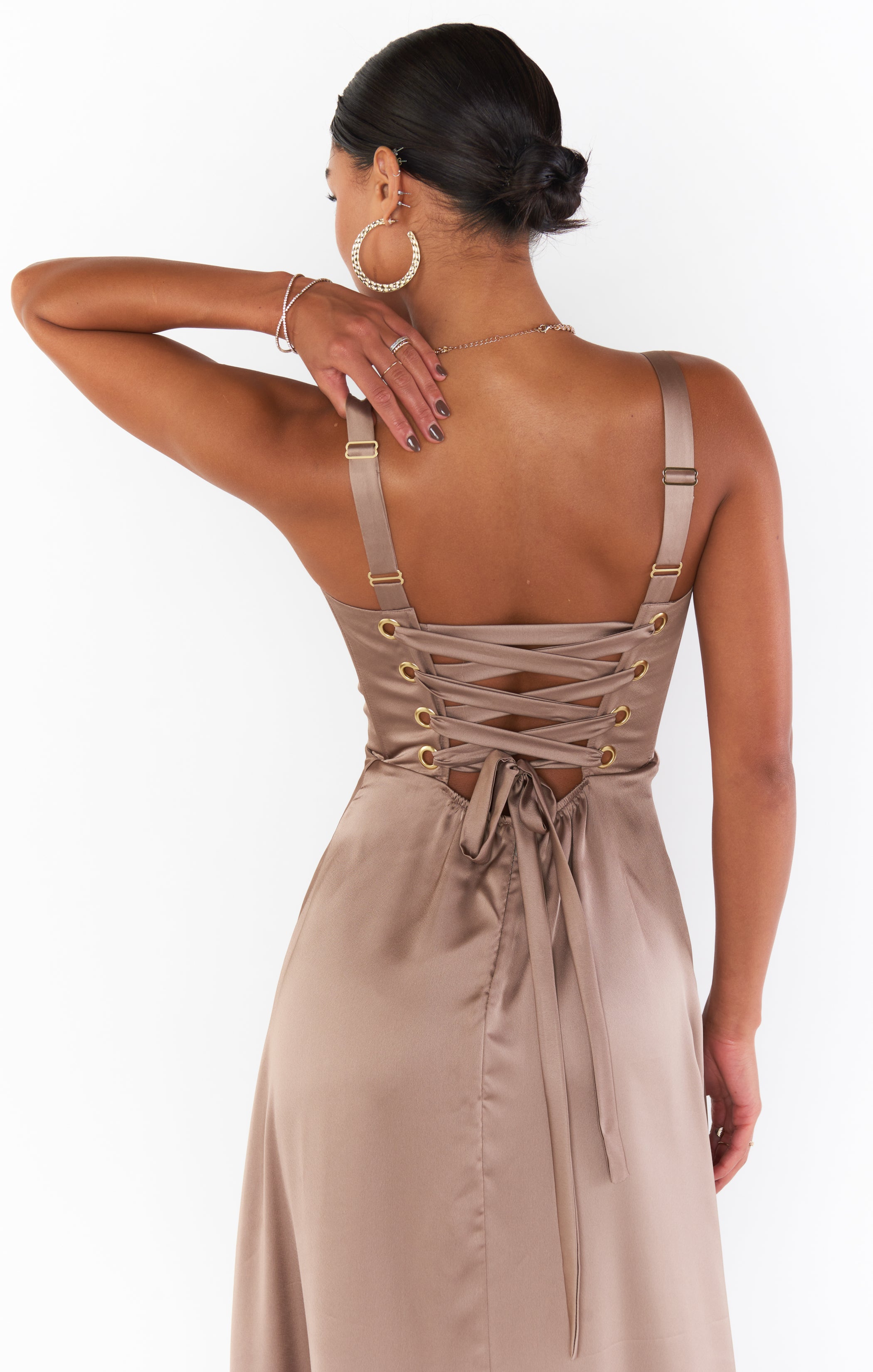 Clarissa Corset Dress ~ Dune Luxe Satin