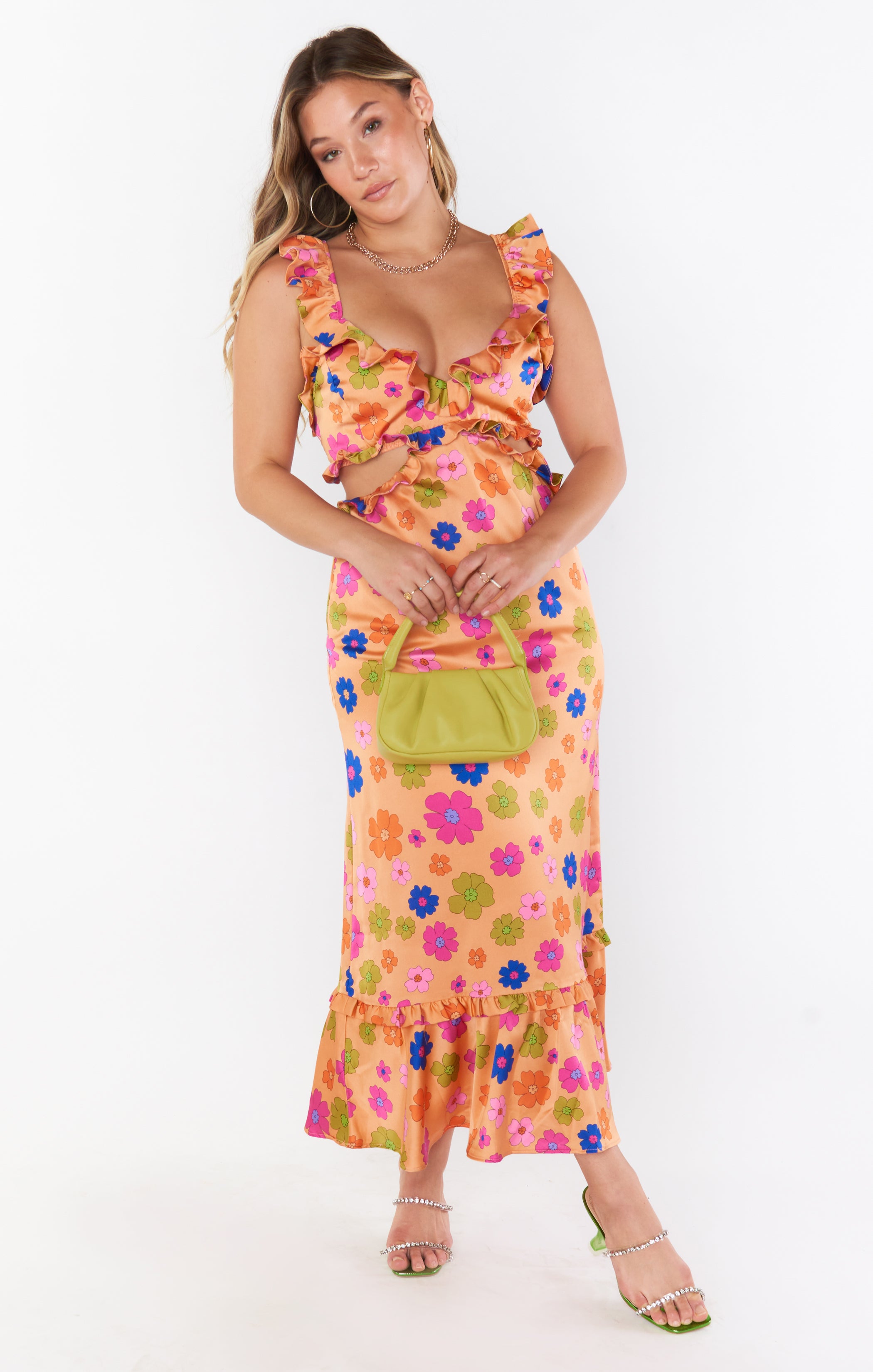 Lane Midi Dress ~ Poppin Poppy