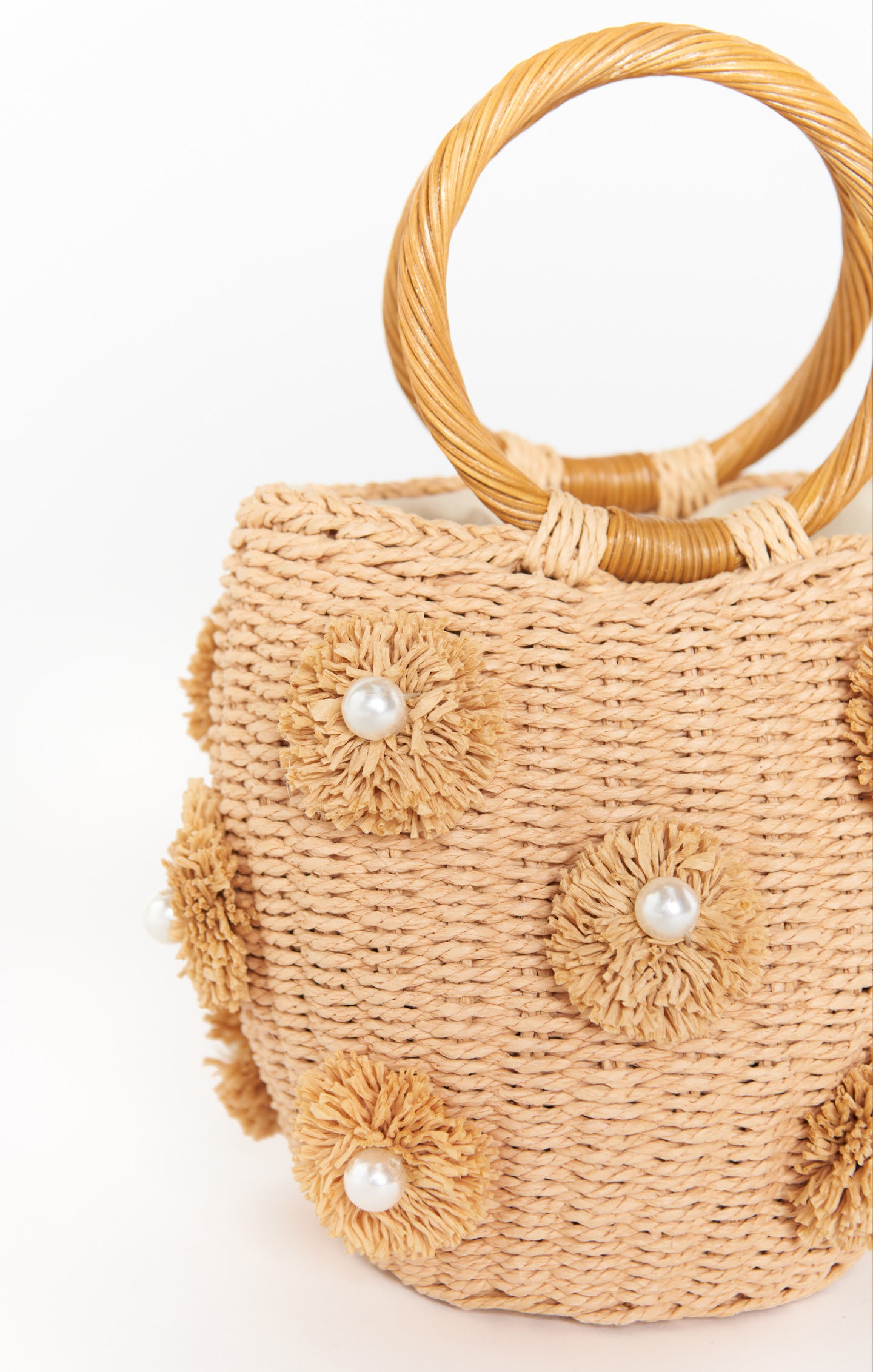 Elia Straw Bag ~ Natural/White