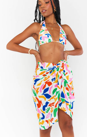 Paradise Sarong Blue / Pink Floral