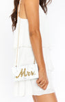 Mrs Box Clutch Bag ~ White/gold