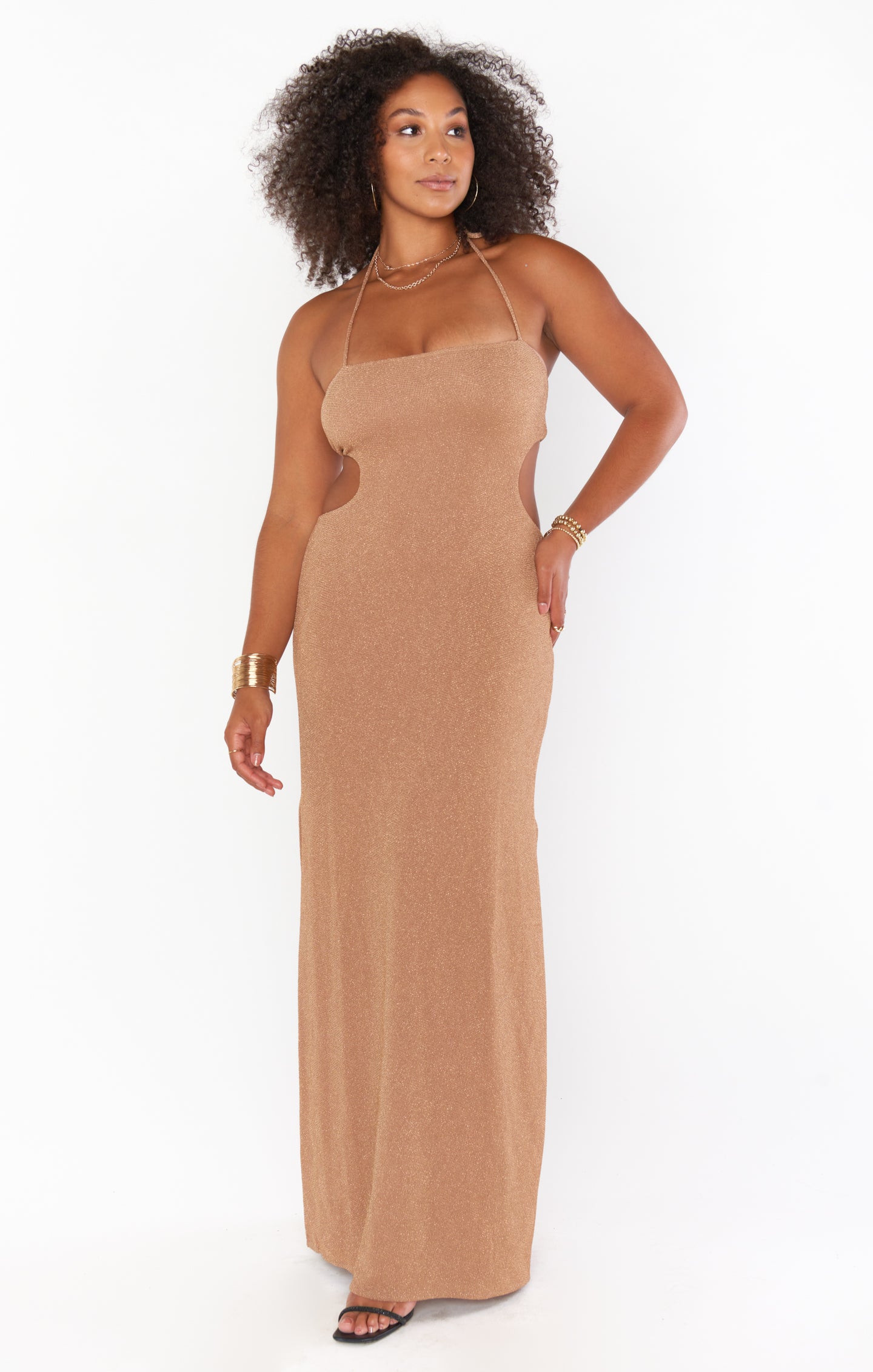 Enos Maxi Dress ~ Zig Zag Metallic