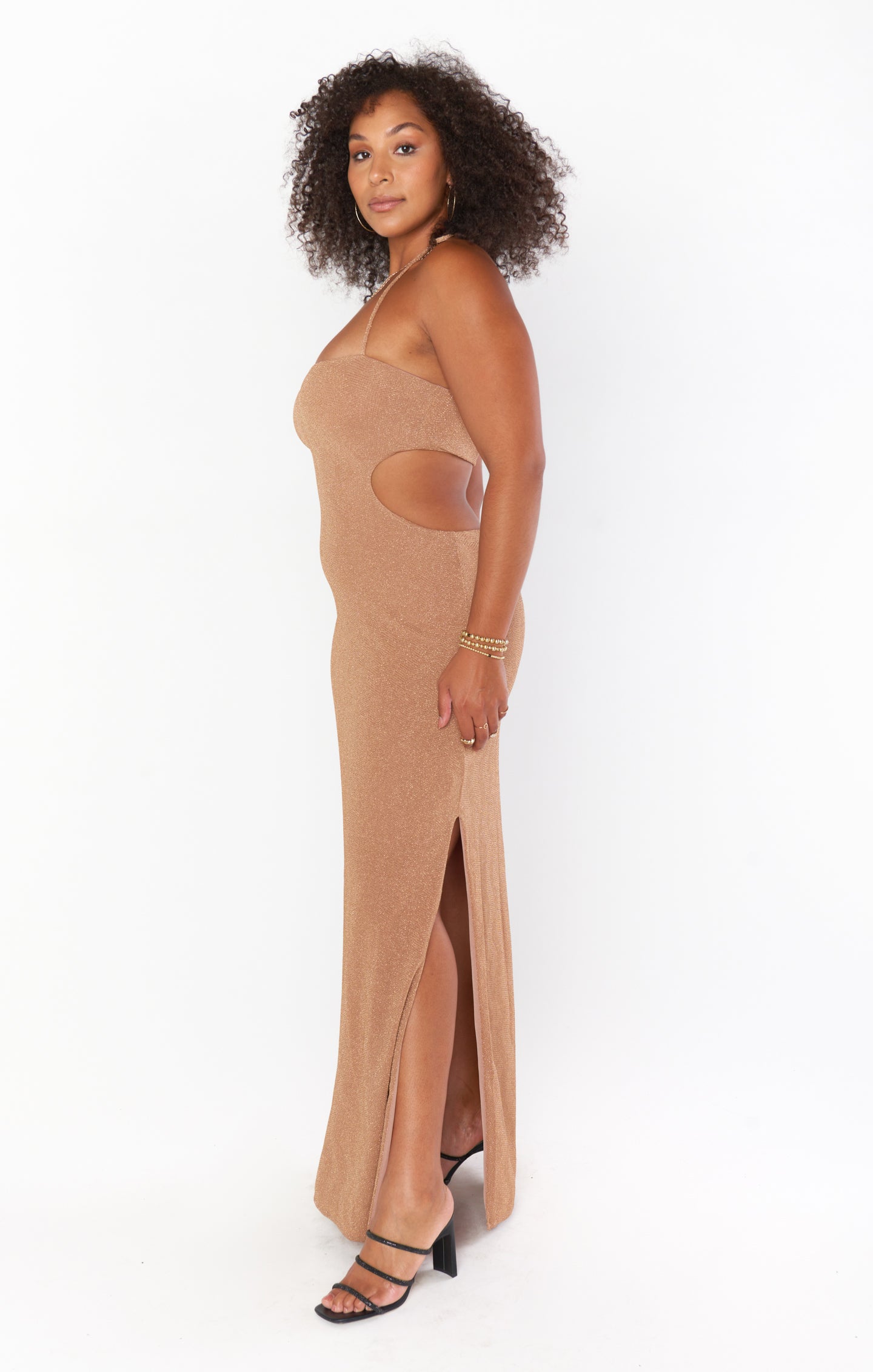 Enos Maxi Dress ~ Zig Zag Metallic