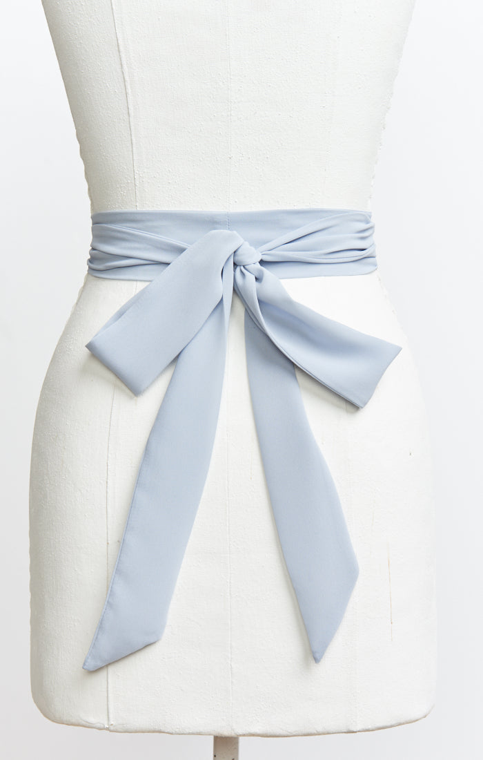 Bridesmaid Sash ~ Steel Blue Chiffon