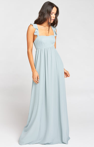 Smocked Empire Waistline Full-Skirt Bridesmaid Dress/Maxi Dress With Ruffles