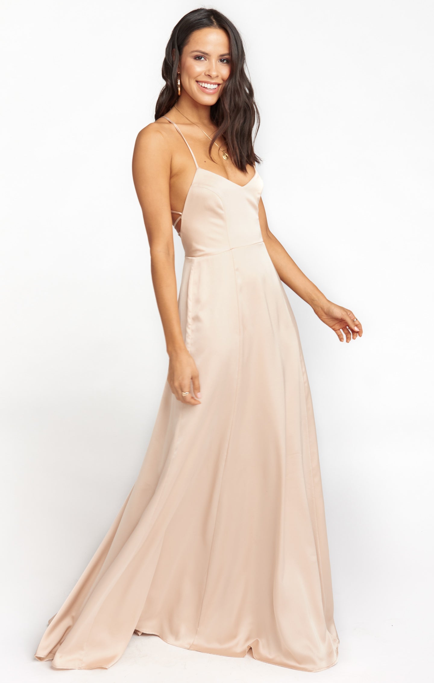 Godshaw Goddess Gown ~ Champagne Luxe Satin