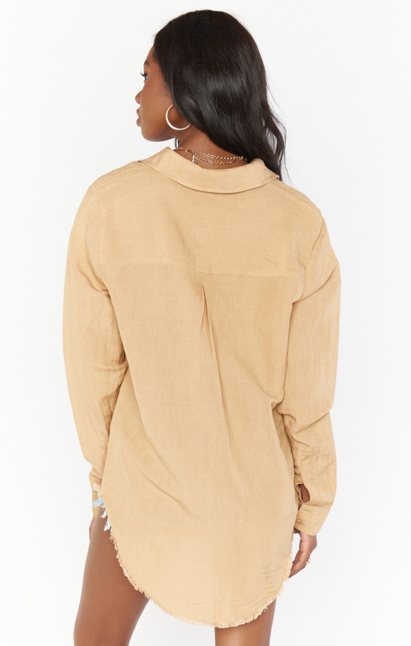 Marcella Shirt ~ Tan Linen