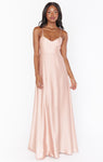 Full-Skirt Fitted Satin Bridesmaid Dress/Maxi Dress