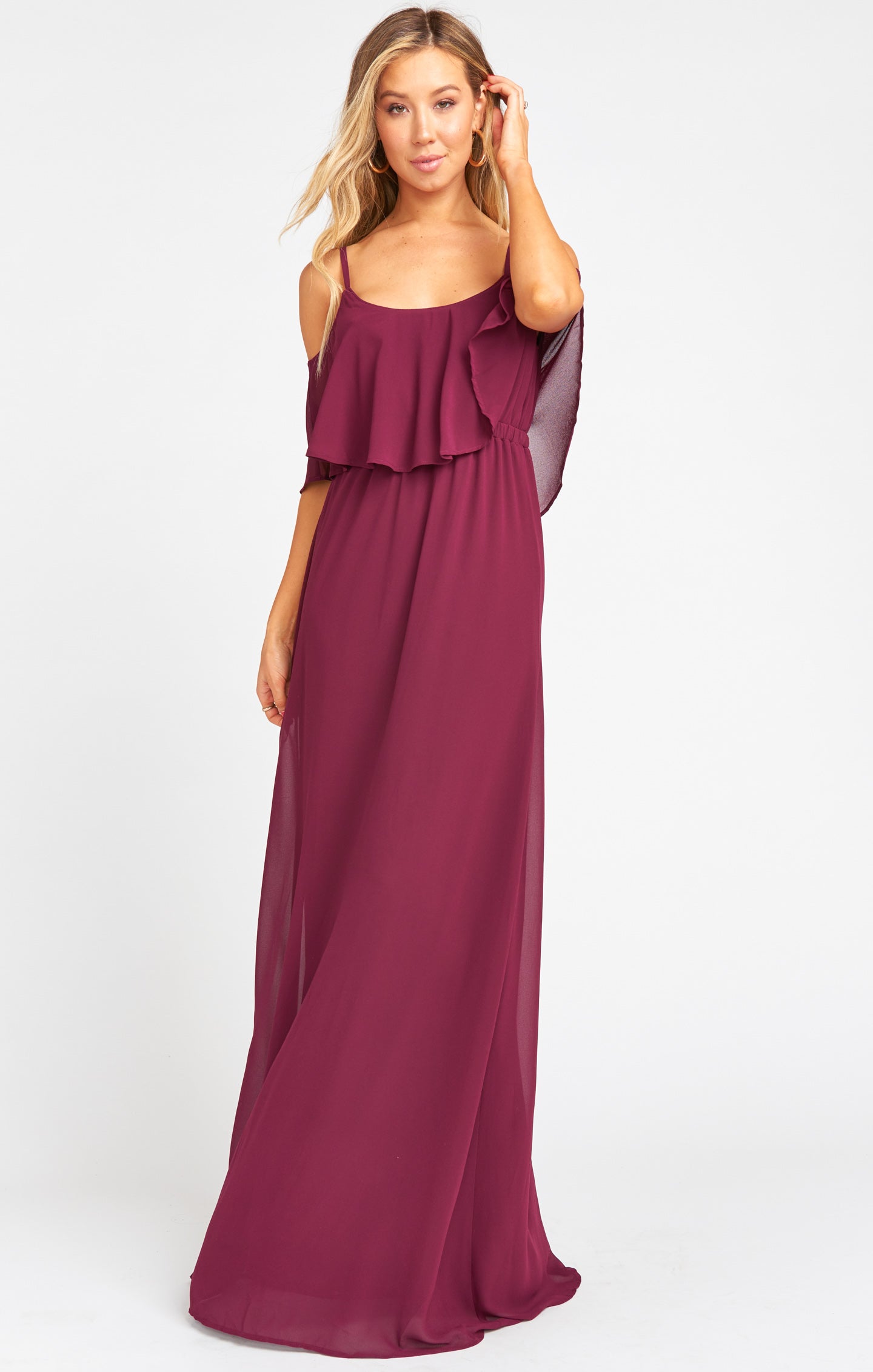 caitlin ruffle maxi dress