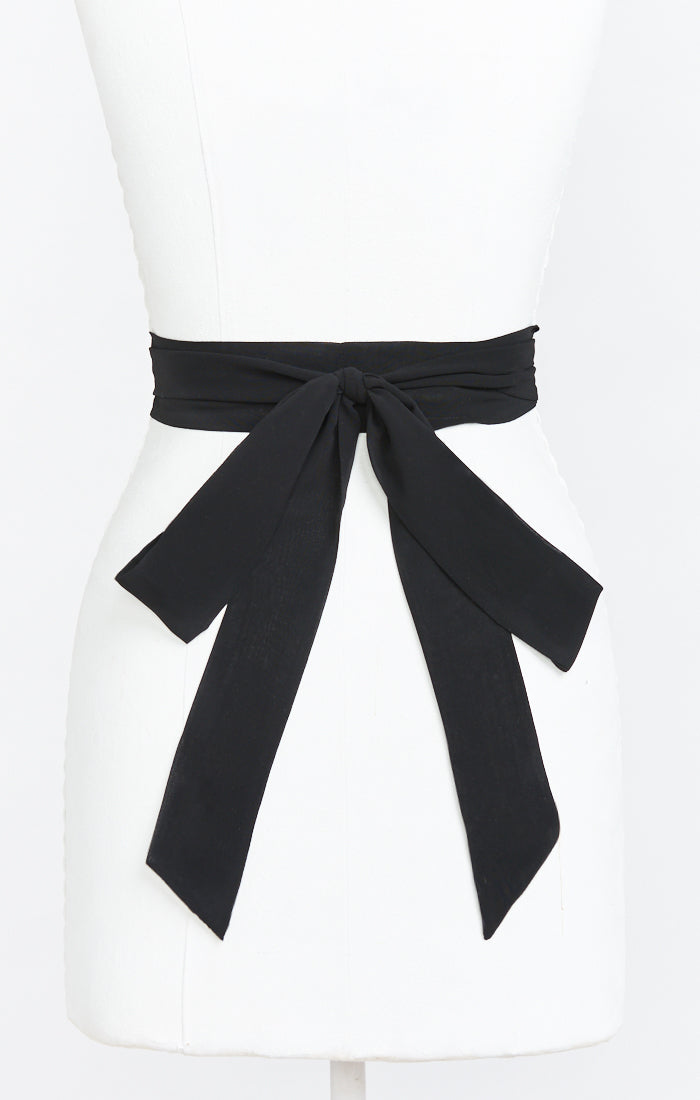 Bridesmaid Sash ~ Black Chiffon