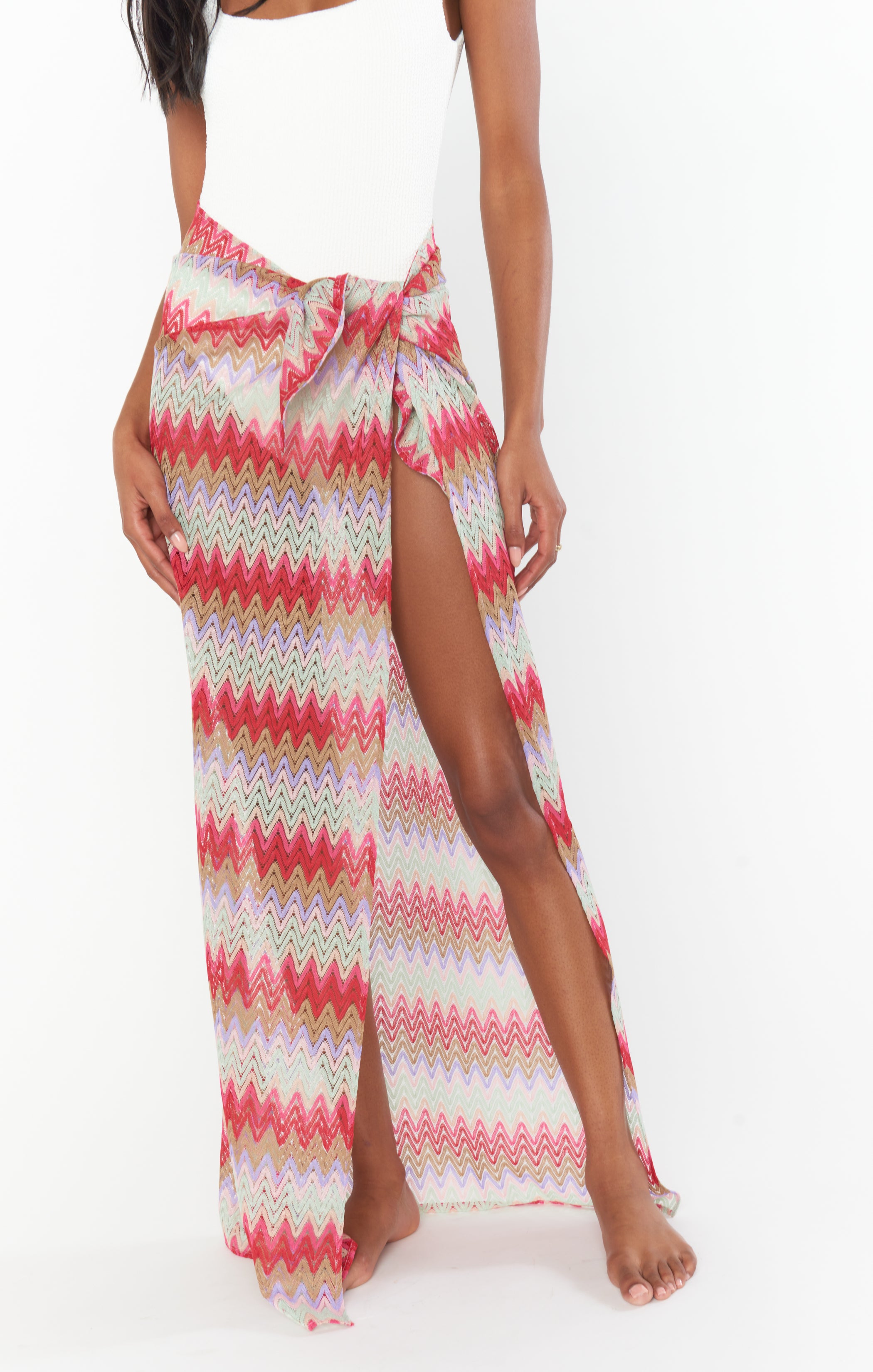 Long Leyla Sarong ~ Riviera Zigzag Crochet