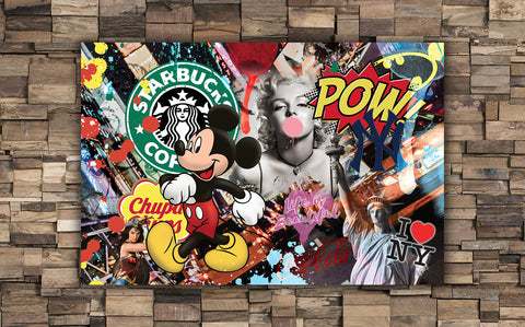 Mix Marilyn et Mickey par Bennyklove - 24 X 36 pouces (affiche)