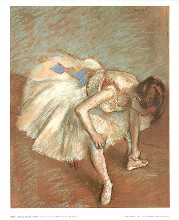 Dancer Tying Her Slipper By Edgar Degas 10 X 12 Inches Art Print