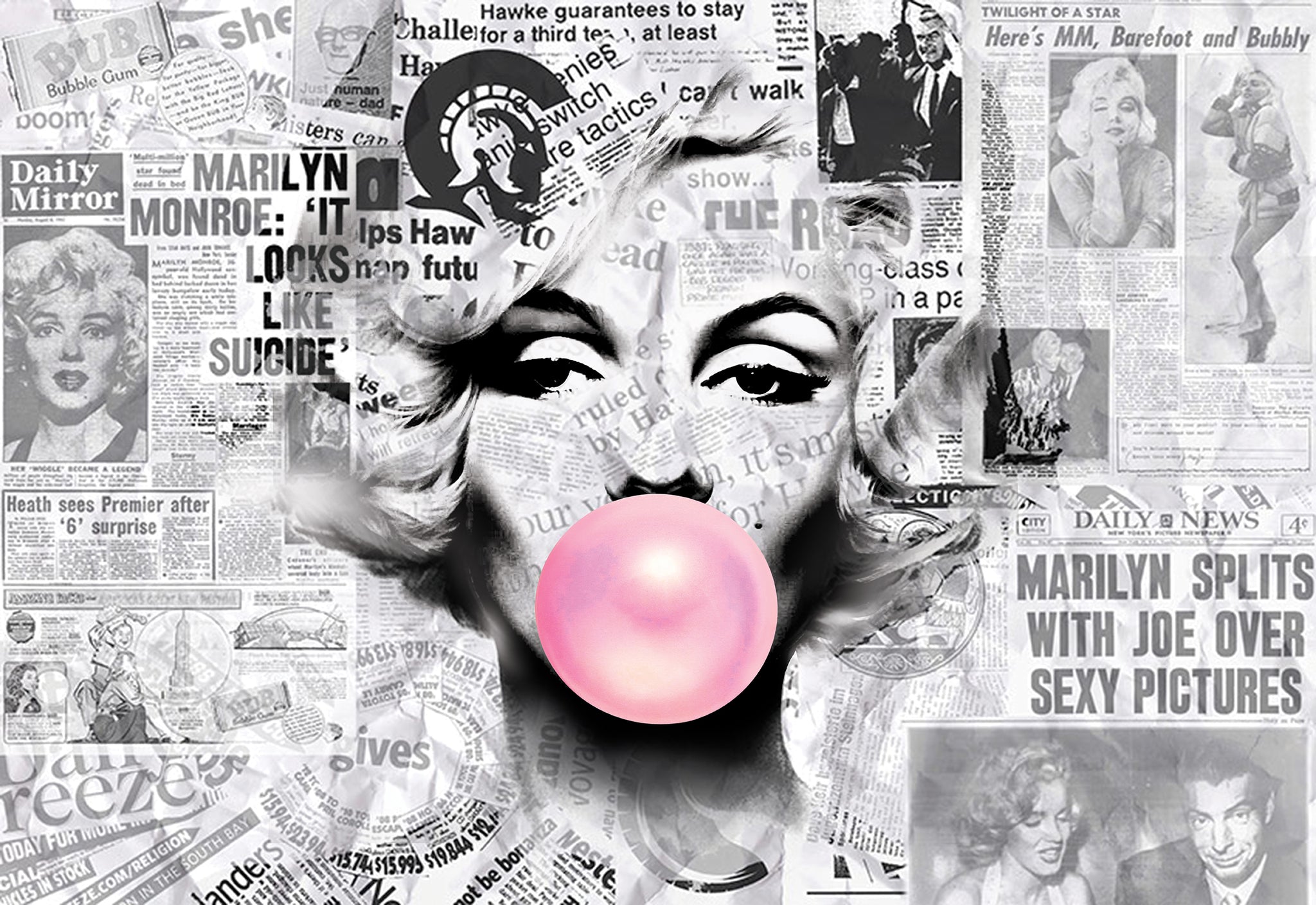Monroe Pink Bubblegum - 22 X 32 Inches (Art Print) – Artistica Fine Art