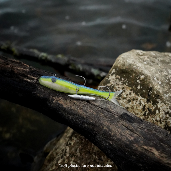 The Weedless Hover Rig has three key advantages: no wasted nail weights, a  smart method to lock your plastic on a 90-degree jig head, and