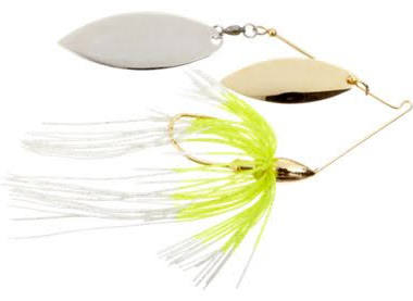 War Eagle Nickel Frame Double Willow Spinnerbait-Hot White Shad-1/2 oz
