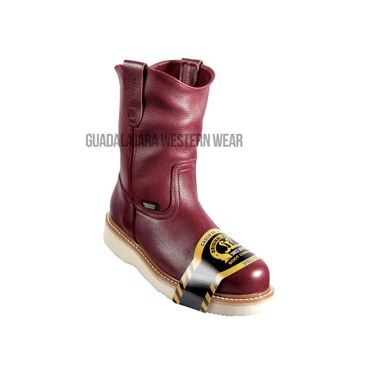 burgundy steel toe boots