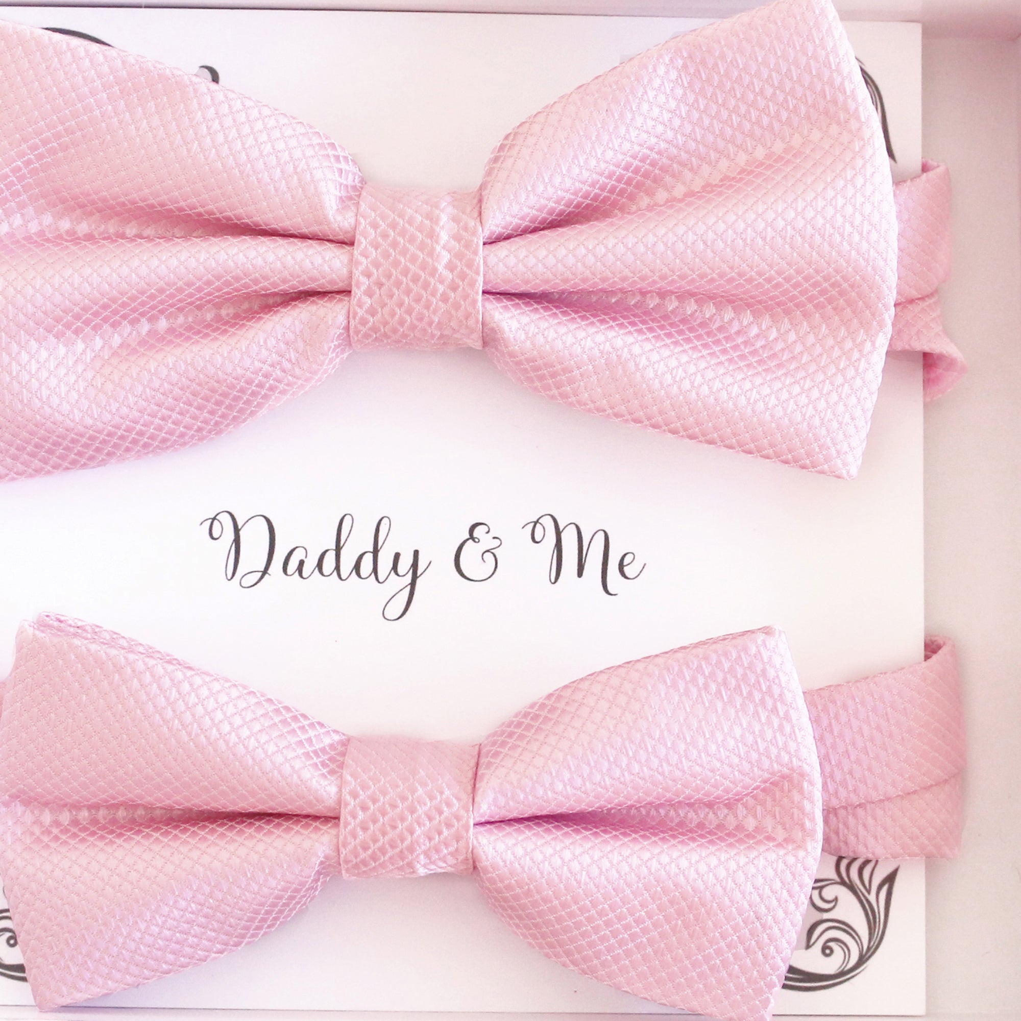 Pink Bow tie set for daddy and son, Daddy me gift set, Grandpa and me ...